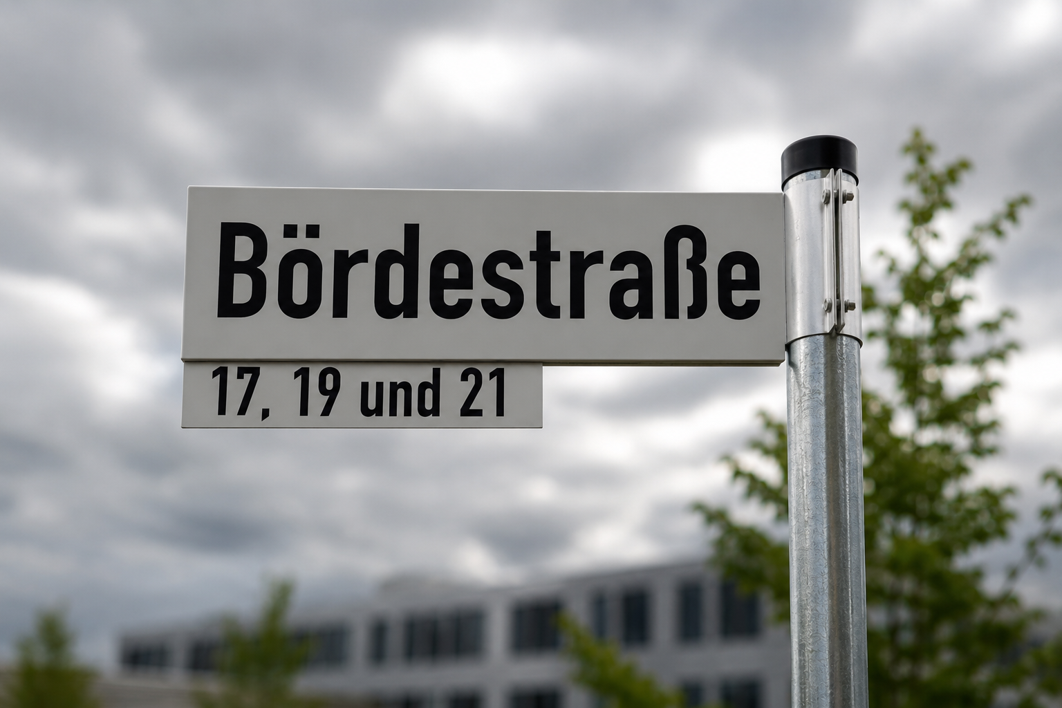 Straßenschild Bördestraße 17, 19 und 21 in Hildesheim